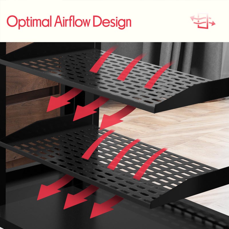 Pyle 2-Pc 1U Server Rack Shelf, Vented Shelves for Good Air Circulation, Cantilever Mount, Wall Mount Rack, Universal Device, Cabinet Shelf, Computer Case Mounting Tray, Black-Pyle PLRSTN14UX2 - Image 5