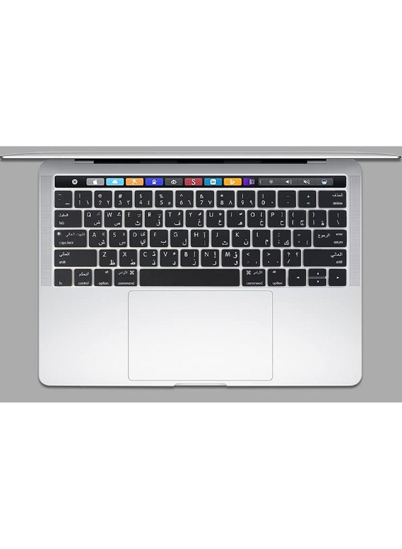 AMM US Layout Arabic/English Ultra Thin Silicone Keyboard Cover for MacBook Pro 13 & 15-Inch with Touch Bar & Touch ID, Model:A2159/A1989/A1706/A1990/A1707 Release 2019/2018/2017/2016, Black - Image 3
