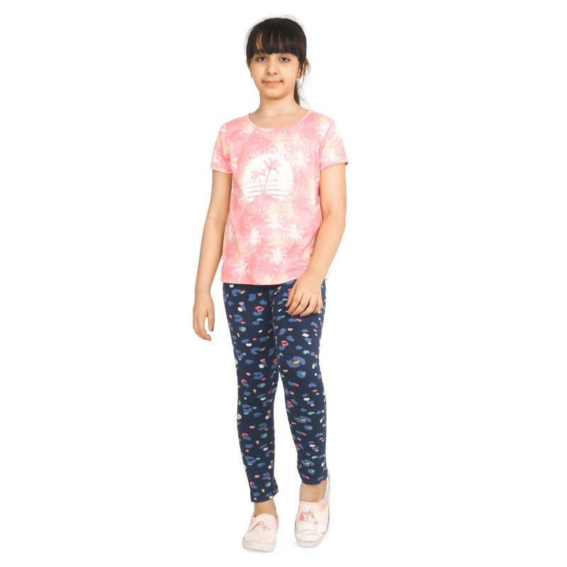 ARIEL Girls Cotton Printed Regular Fit Non-Transparent Ankle Length Mid Rise Leggings(AR-G-Leg-P3-910-(bflo+bpr+navro)_011_Multicolor_9 Years - 10 Years) - Image 4