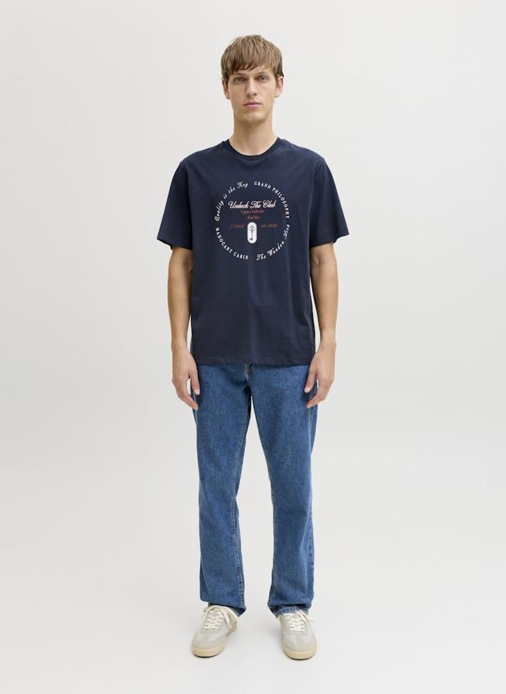 ج ج ريبل تيشيرت برقبة مستديرة وشعار وقصة مريحة - Image 4