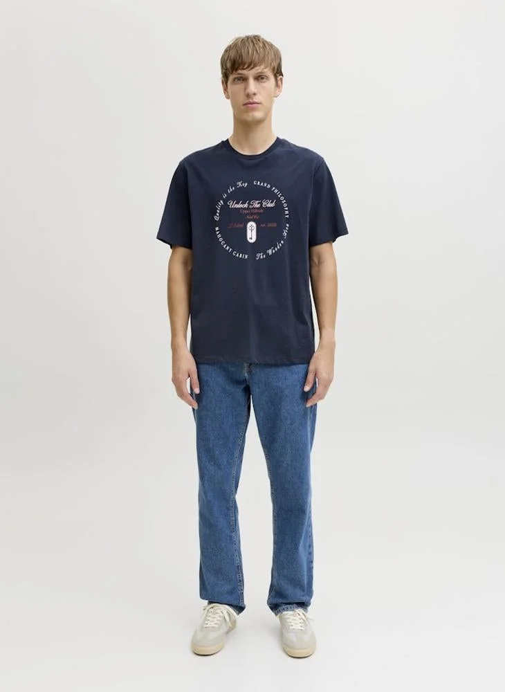 JJ Rebel Logo Regular Fit Crew Neck T-Shirt