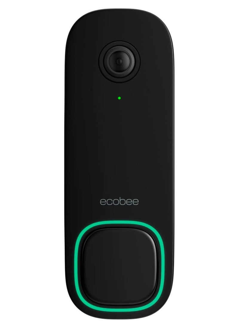Ecobee - Ecobee Smart Video Doorbell Camera Smart Security, Night Vision, Person and Package Sensors, 2-Way Talk, and Video & Snapshot Recording - Wired - Image 1