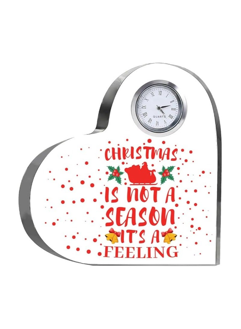 Christmas Heart-Shaped Crystal Clock Gift-Thoughtful Presents Gifts For Your Friends And Family - Image 1