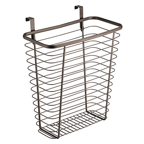 InterDesign iDesign Steel Over-The-Cabinet Waste Basket or Storage Bin, The Axis Collection, 7.1" x 12.2" x 14.2", Bronze - Image 4