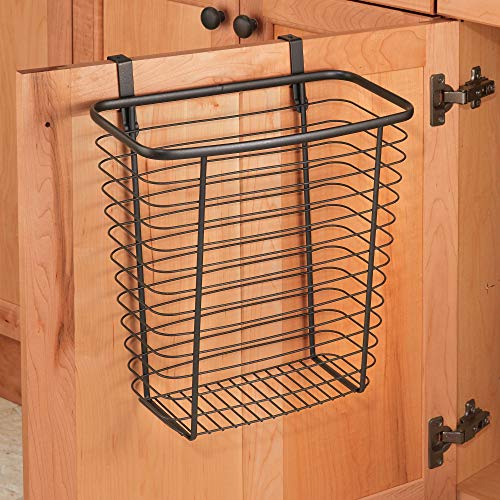 InterDesign iDesign Steel Over-The-Cabinet Waste Basket or Storage Bin, The Axis Collection, 7.1" x 12.2" x 14.2", Bronze - Image 5