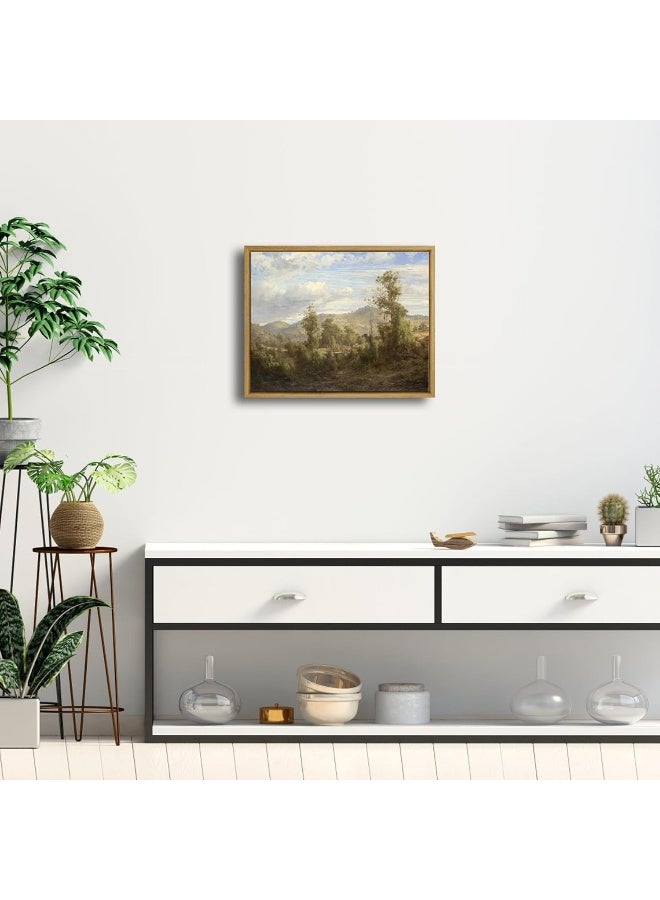 Pyradecor Large Vintage Canvas Wall Art Retro Natural Wood Framed Home Decor - Image 3