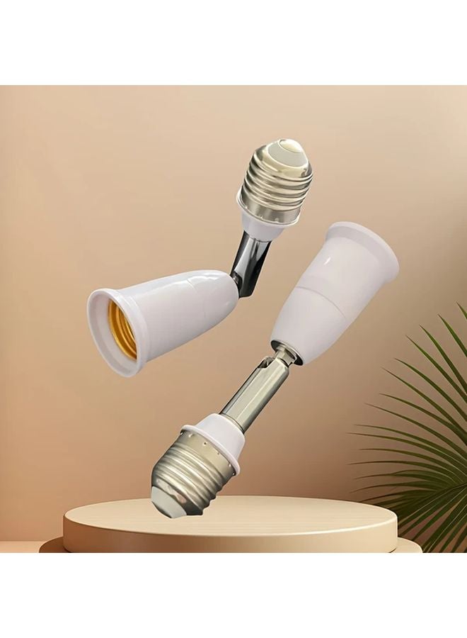 Set of 2 E27 to E27 Lamp Socket Extenders 180 Degree Flexible Position Holder - Image 5