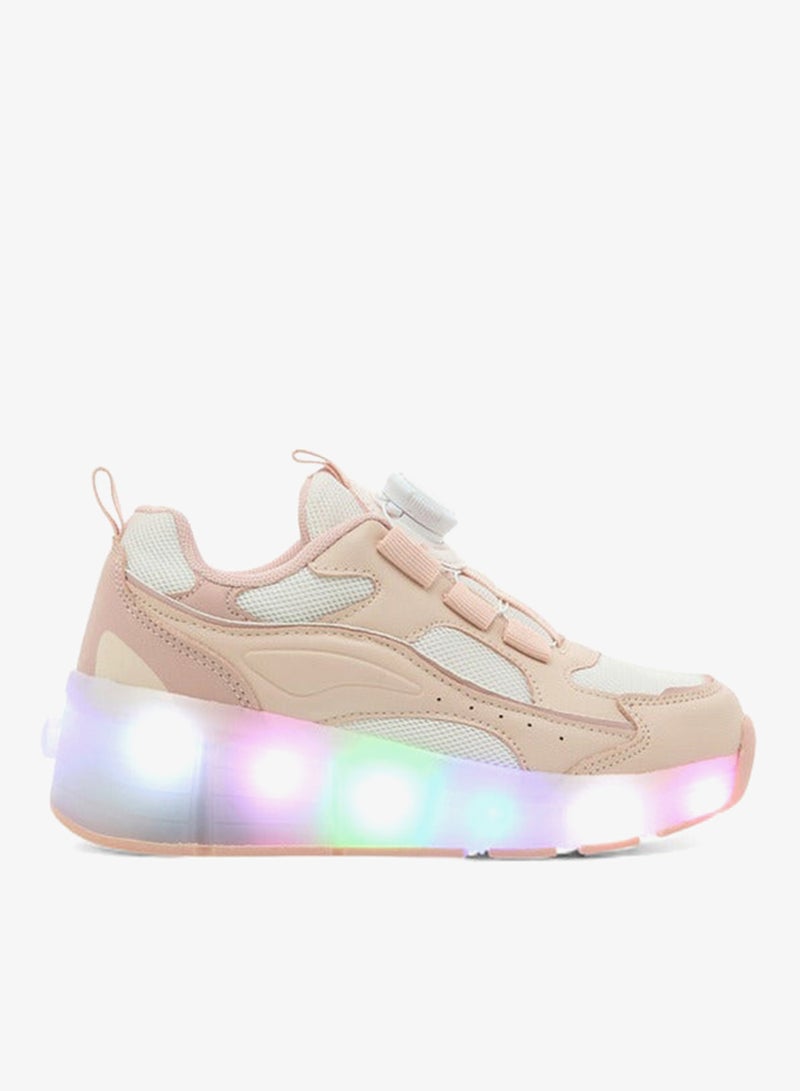 ليتل ميسي سنيكرز بناتي مضيء بألواح وإبزيم دوار - Image 4