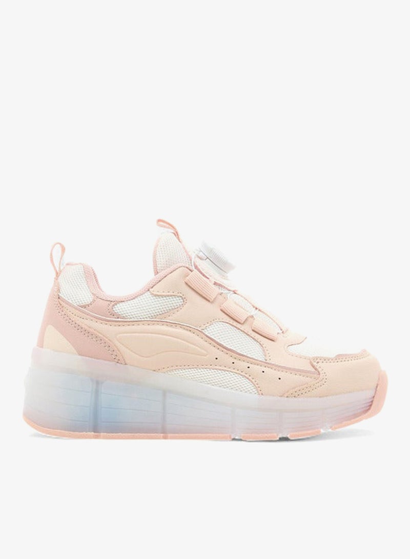 ليتل ميسي سنيكرز بناتي مضيء بألواح وإبزيم دوار - Image 1