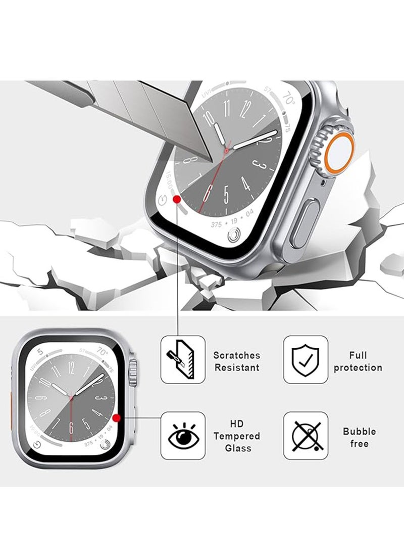 X-level 3pcs Hard Case Compatible for Apple Watch Series 9/8/7 45mm with Tempered Glass Screen Protector, Unique Design Hard PC Waterproof Case Cover, Bumper Full Coverage Accessories for iWatch 9/8/7 45mm  - Image 2