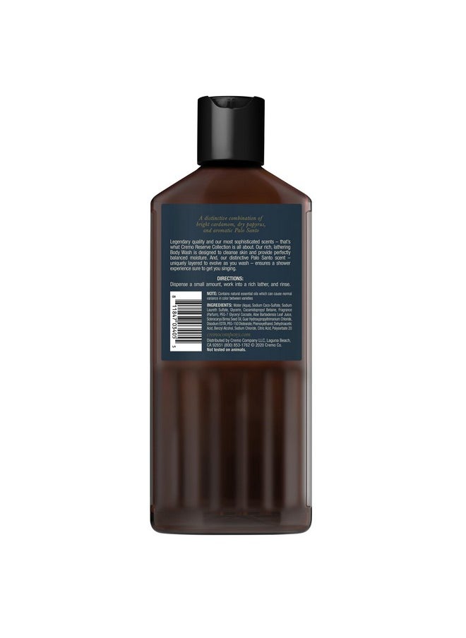 cremo Richlathering Palo Santo Body Wash For Men Notes Of Bright Cardamom Dry Papyrus And Aromatic Palo Santo 16 Fl Oz  - Image 2