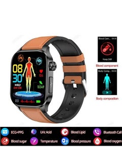 Saco Health Smart Watch with Blood Glucose Monitoring Uric Acid and Heart Rate Body Composition Bluetooth Call Feature 