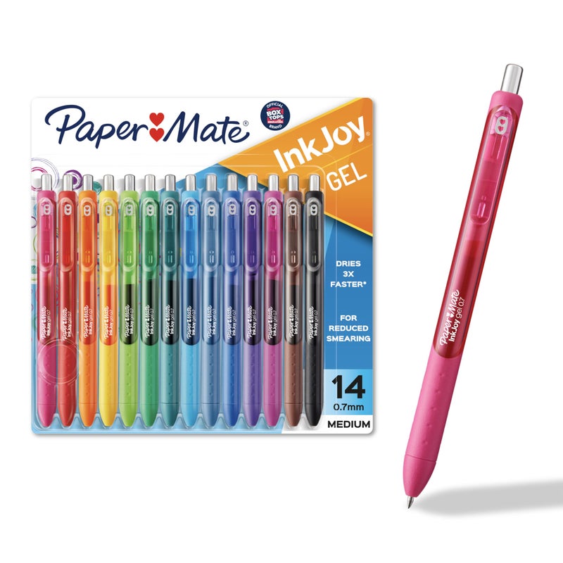Paper Mate InkJoy Gel Pens, Assorted, Medium Point (0.7mm), 14 Count - Smooth Writing, Back to School Supplies for Teachers & Students, Perfect for Journaling, Note-Taking, Doodling - Image 1