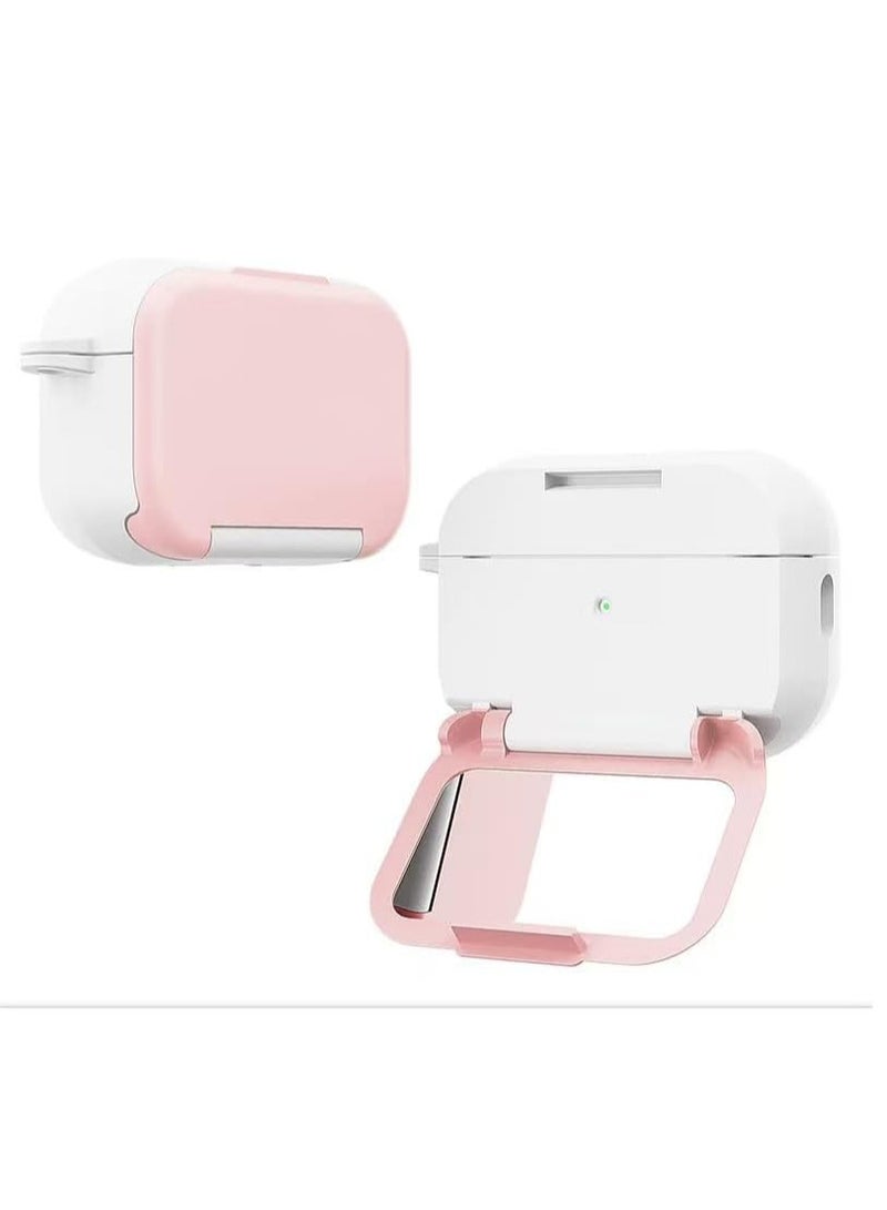 New TPU Earphone Case Airpod AirPods Pro 2 Case Cover 2022 with Mirror Shockproof Charging Box Sleeve Foldable Protector Earbuds Shell for AirPods Pro 2023/2022/2019 (Pink) - Image 1