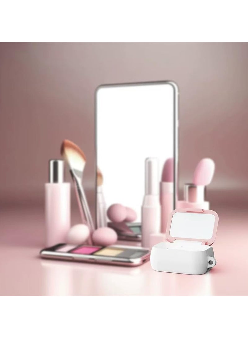 New TPU Earphone Case Airpod AirPods Pro 2 Case Cover 2022 with Mirror Shockproof Charging Box Sleeve Foldable Protector Earbuds Shell for AirPods Pro 2023/2022/2019 (Pink) - Image 3