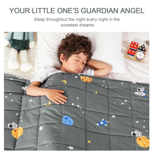 Mr. Sandman Weighted Blanket 7 lbs Twin/Full-Size Bed, Best for 50-90lb Breathable Heavy Throw Blankets for Sleeping - 41" x 60" Space Grey - Image 2