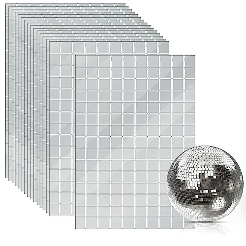 OTYMIOW 2250 PCS Disco Ball Tiles 10 x 10 MM SelfAdhesive Disco Ball Stickers Mosaic Mirror Tiles - Image 1
