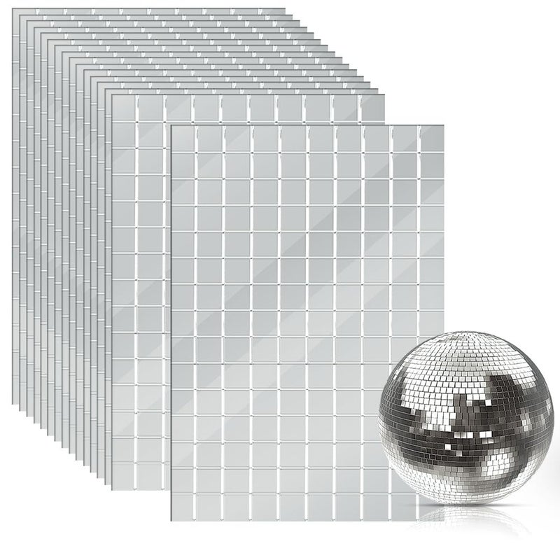 OTYMIOW 2250 PCS Disco Ball Tiles 10 x 10 MM SelfAdhesive Disco Ball Stickers Mosaic Mirror Tiles - Image 2