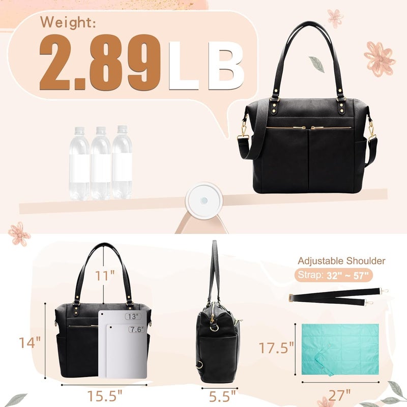 MOMINSIDE Diaper Bag Tote Leather Diaper Bag Backpack with 14 Pockets - Image 5
