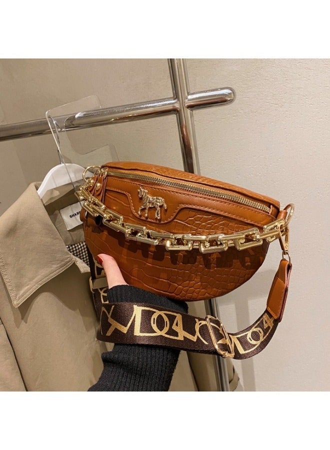 Women's Large-capacity Crossbody Bag, Ladies PU Leather Shoulder Bag Sling Bag Side Bag Carry Bag Messenger Bag, Casual and Versatile Chest Bag Waistpack Belt Bag Hip Bag for Girls/College Students - Image 3