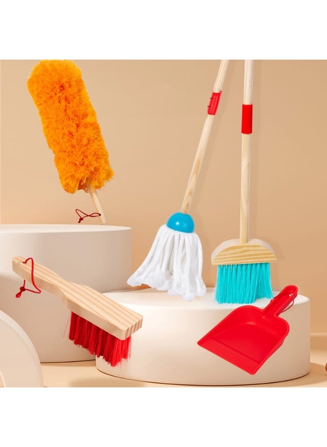 Kids Wooden Cleaning Set | Pretend Play Housekeeping Toy Set with Broom, Mop, Brush, Dustpan & Organizer | Montessori STEM Toy for Toddlers | Educational Role Play Set for Boys & Girls - Image 5