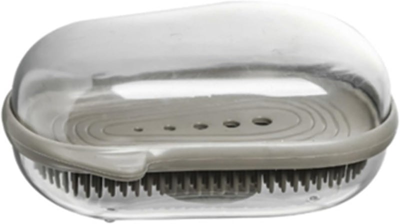 Double Layer Soap Holder With Brushes Draining Tray Keep Soap Dry Black - Image 1
