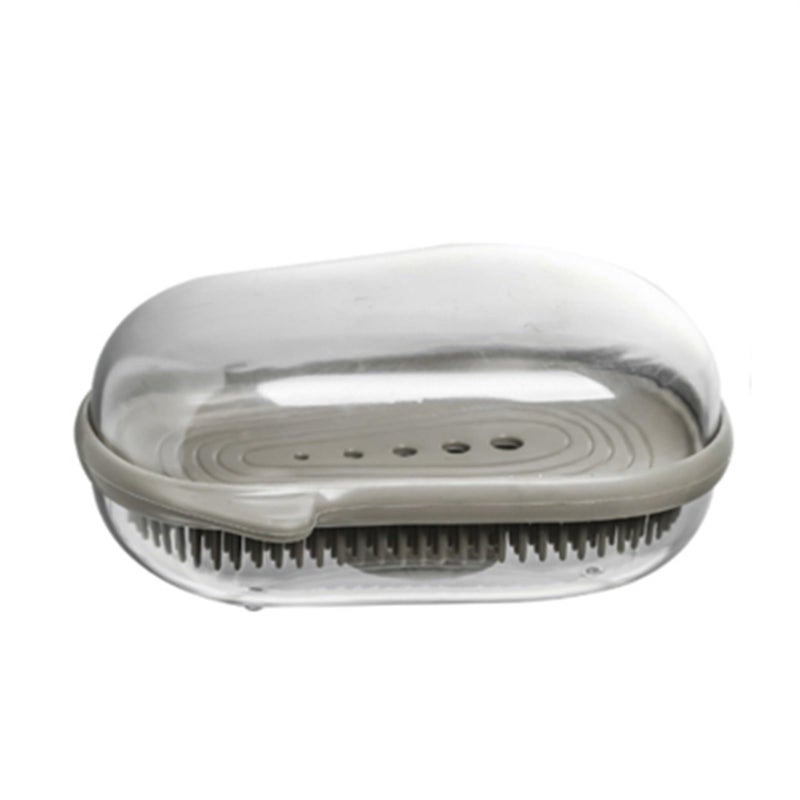 Double Layer Soap Holder With Brushes Draining Tray Keep Soap Dry Black - Image 2