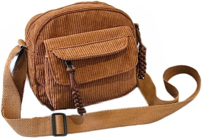 Kawn Women Crossbody Bag, Aesthetic Mini Cute Purse, Shoulder Bag with Outer Pocket For Daily Use Work Travel Beaches, Portable Handbag Bag, Comfortable and Trendy Design (Brown) - Image 1