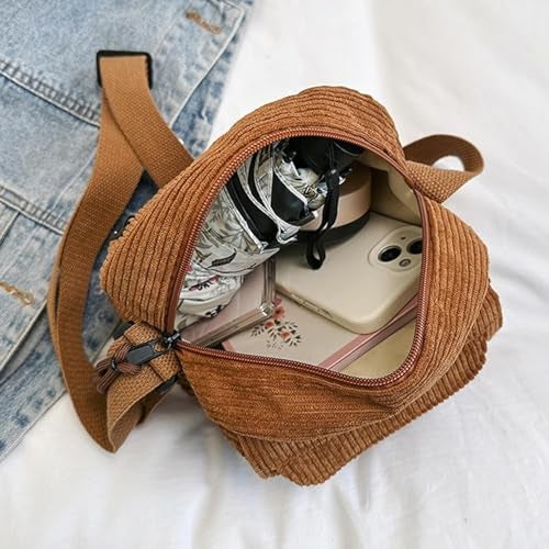 Kawn Women Crossbody Bag, Aesthetic Mini Cute Purse, Shoulder Bag with Outer Pocket For Daily Use Work Travel Beaches, Portable Handbag Bag, Comfortable and Trendy Design (Brown) - Image 5