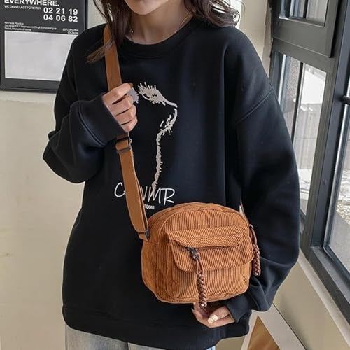 Kawn Women Crossbody Bag, Aesthetic Mini Cute Purse, Shoulder Bag with Outer Pocket For Daily Use Work Travel Beaches, Portable Handbag Bag, Comfortable and Trendy Design (Brown) - Image 2