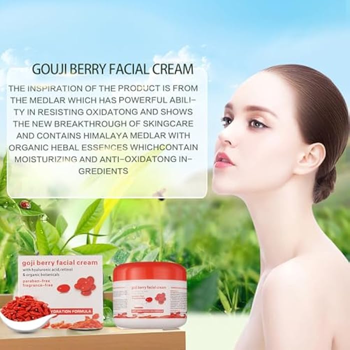 Rosarden Goji Berry Facial Cream, Anti-Aging Facial Cream with Antioxidant, Reduces Wrinkles and Fine Lines, Smooth Skin, Goqi Berries Cream with Hyaluronic Acid, Moisturizing Skin, Improve Rough Skin - Image 5