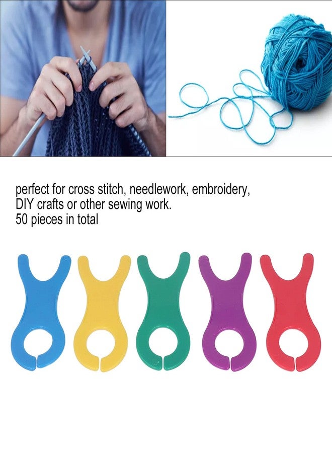 Zerodis Large Yarn Bobbins Spool, 50Pcs Colourful Large Yarn Bobbins Spools Cross Stitch Bobbin Organizer Thread Knitting Sewing Crochet Weave Winder Tool for Knitting Sewing - Image 3