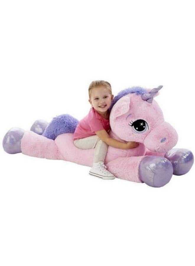 CLICK4DEAL Softness Unicorn Plush Toys Giant Size Unicorn Stuffed Animal Horse Toy Soft Unicornio Peluche Doll Gift Children Pink 100cm - Image 2