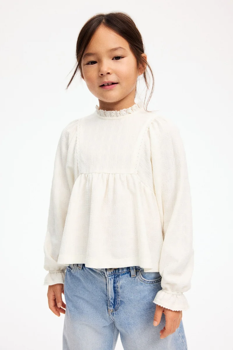 H&M Textured jersey blouse