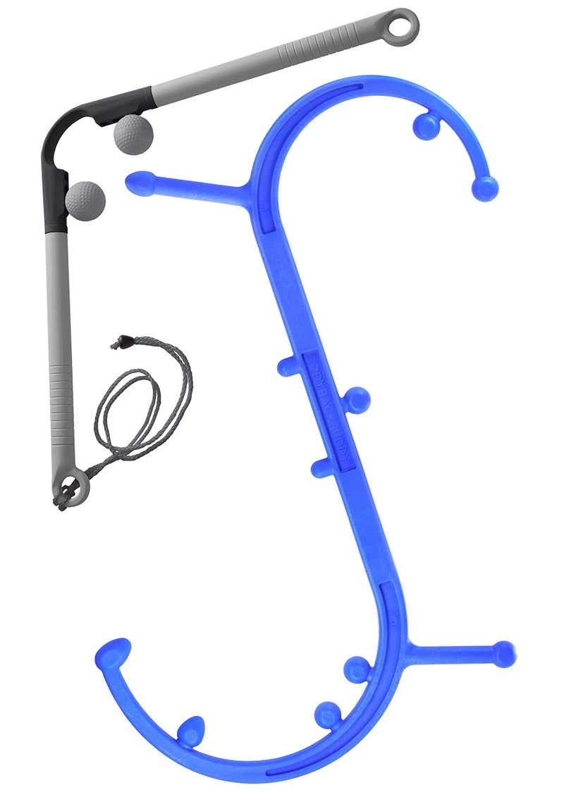 Body Back Buddy Headache Care Bundle, Buddy Classic and AccuMassage Trigger Point Massage Tools, Neck Massager and Back Massagers, Massage Cane, Muscle Knot Remover (Blue) - Image 1