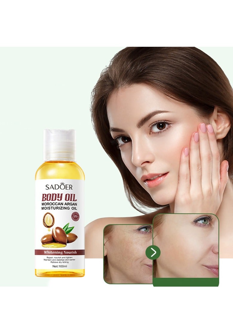 SADOER Natural Argan Oil Anti-aging Firming Facial Massage Oil Soothing Moisturizing Skin Care Body Oil - Image 1