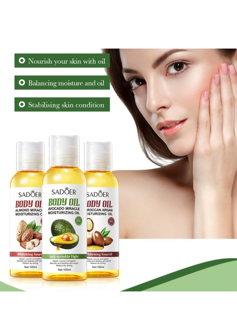 SADOER Natural Argan Oil Anti-aging Firming Facial Massage Oil Soothing Moisturizing Skin Care Body Oil - Image 3