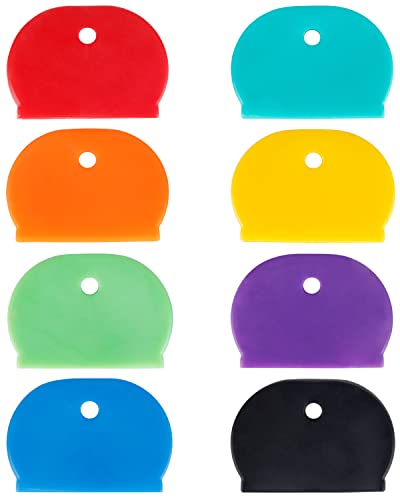 Uniclife 16 PCS 1.3 Inch Large Key Caps Covers Key Identifiers Markers Protectors for Large Thin Flat Key Heads (Not Suitable for Smaller or Standard Keys), 8 Assorted Colors - Image 1