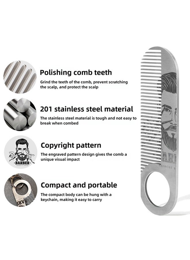 FLYROAD Beard Comb，Fine Tooth Moustache Brush，Double-Purpose Hair Detailing BrushPortable Anti-Skip Forming Tool，Use Styling Brush for Men - Image 3