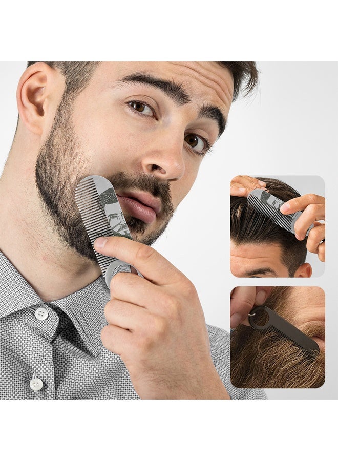 FLYROAD Beard Comb，Fine Tooth Moustache Brush，Double-Purpose Hair Detailing BrushPortable Anti-Skip Forming Tool，Use Styling Brush for Men - Image 4