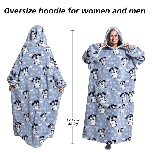 Capecage Blanket Hoodie, Long Hooded Blanket Sweatshirt as Birthday Gifts for Women Men, Long Wearable Blanket for Men Women,Dog Hoodie Blankets for Women Men - Image 3