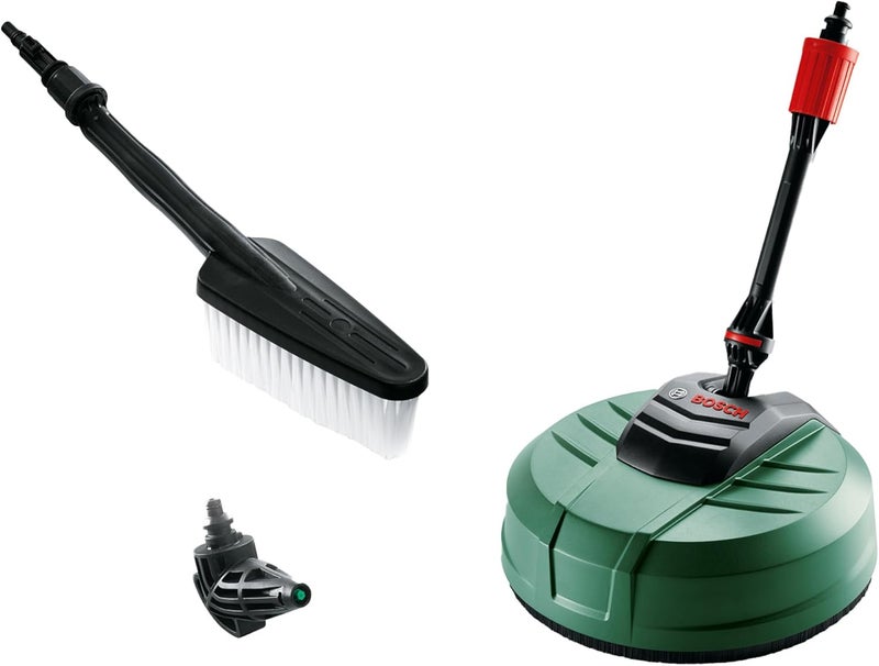 BOSCH مجموعة غسالة الضغط بوش F016800611 لتنظيف المنزل والسيارة مع منظف الفناء، فرشاة غسيل، وفوهة بزاوية 90 درجة - Image 1