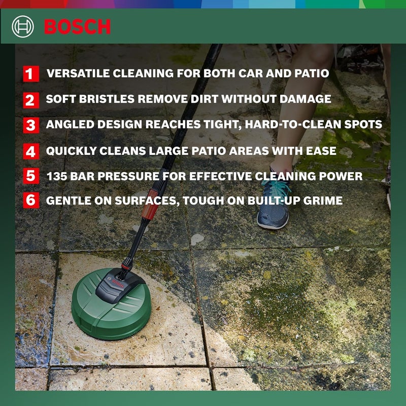 BOSCH مجموعة غسالة الضغط بوش F016800611 لتنظيف المنزل والسيارة مع منظف الفناء، فرشاة غسيل، وفوهة بزاوية 90 درجة - Image 3