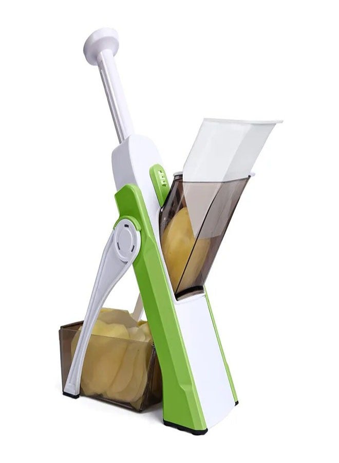 Multi-color vegetable cutter with collection bowl suitable for potatoes, onions, cucumbers, cutting into cubes and slices - Image 4