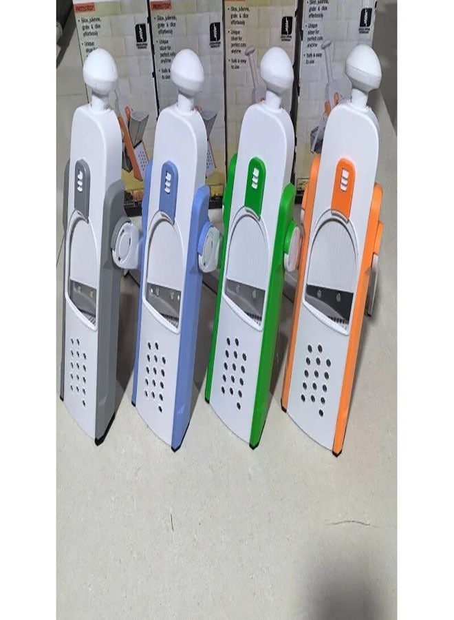 Multi-color vegetable cutter with collection bowl suitable for potatoes, onions, cucumbers, cutting into cubes and slices - Image 2