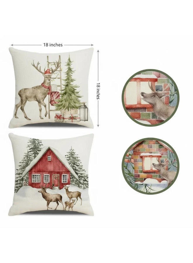 Y&D 4Pcs christmas pillow case cover cushion for home decor 45*45cm - Image 5