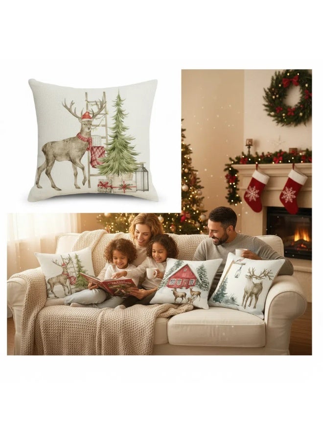 Y&D 4Pcs christmas pillow case cover cushion for home decor 45*45cm - Image 4