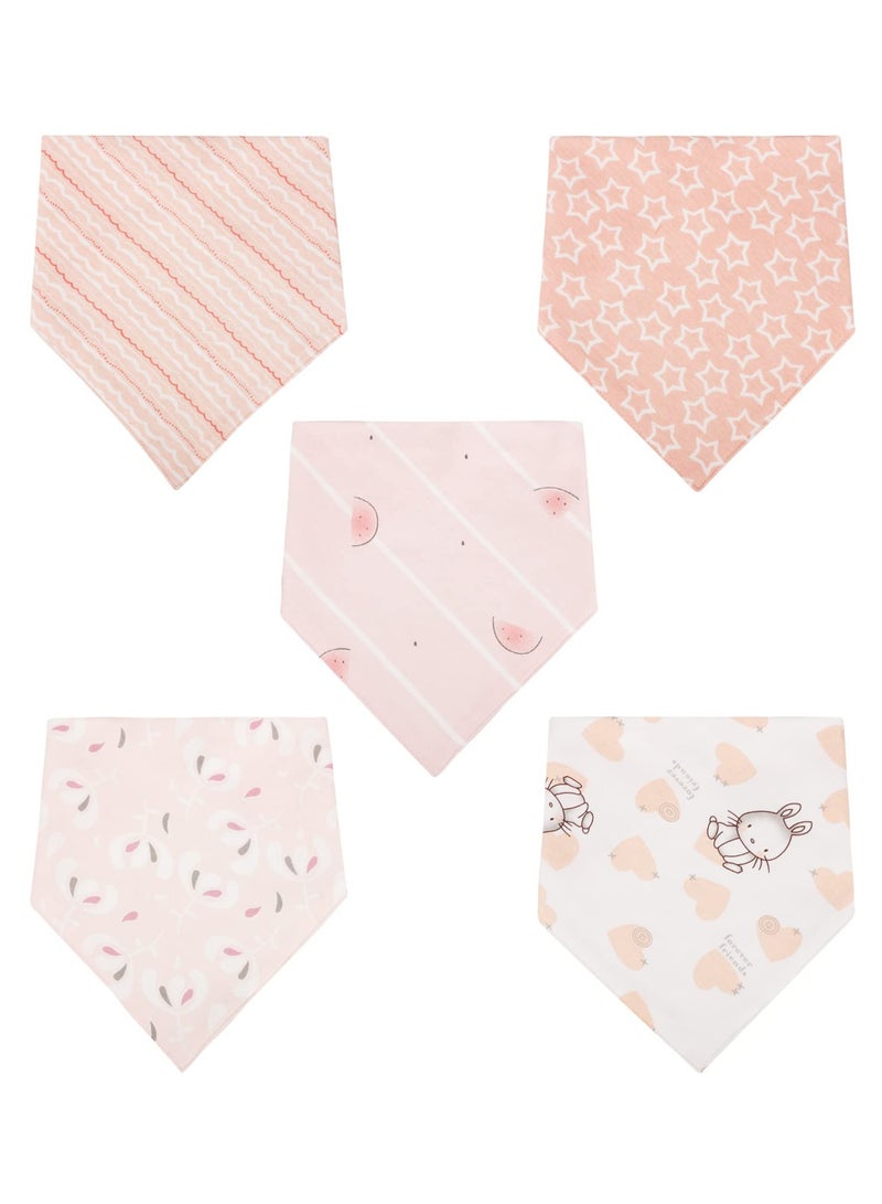 Excefore Baby Bandana Dribble Bibs, Stylish Triangle Drooling Bibs for Boys and Girls, 100% Cotton Baby Bibs for Newborn and Toddlers, Soft and Absorbent Bibs with Adjustable Snaps(set of 5) - Image 1