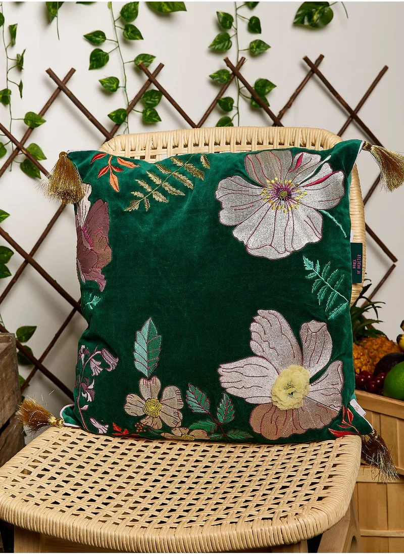 House Of Disaster Posy Teal Cushion