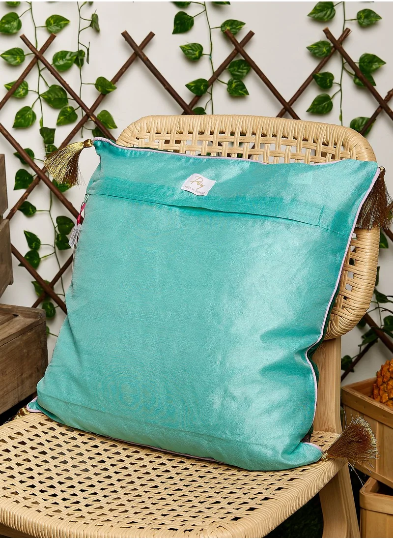 House Of Disaster Posy Teal Cushion